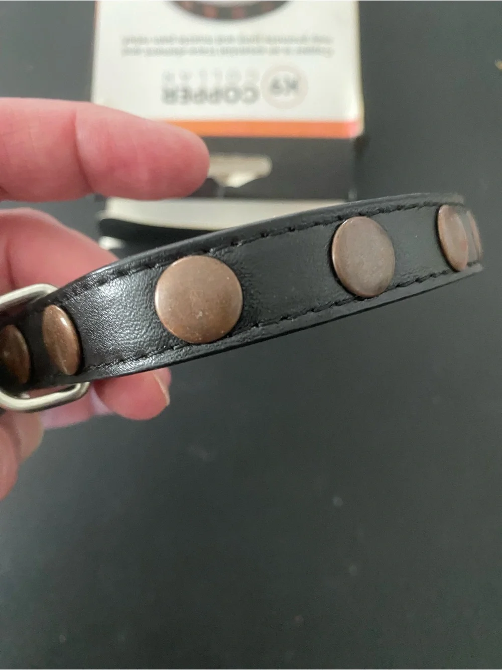 K9 Copper Small Neck Range 9.5-13.5 in. Black Collar New